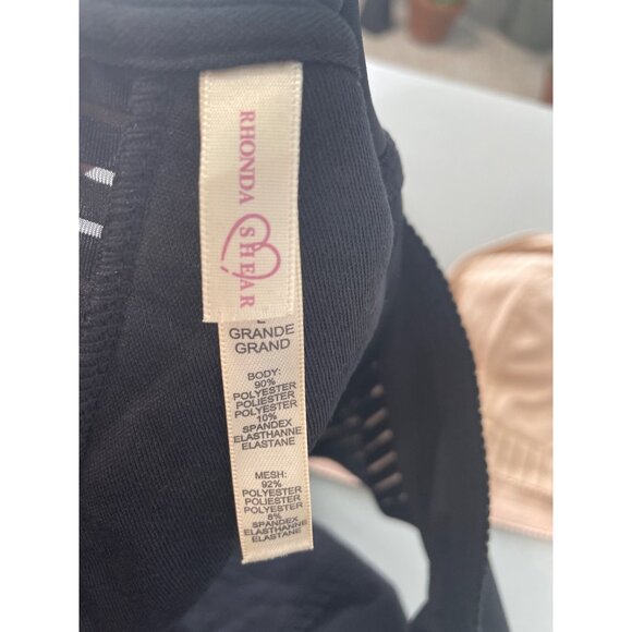 Rhonda Shear 2 Pack Striped Pin Up Bra Size Large Black Beige Intimate 651.15 - Picture 4 of 8